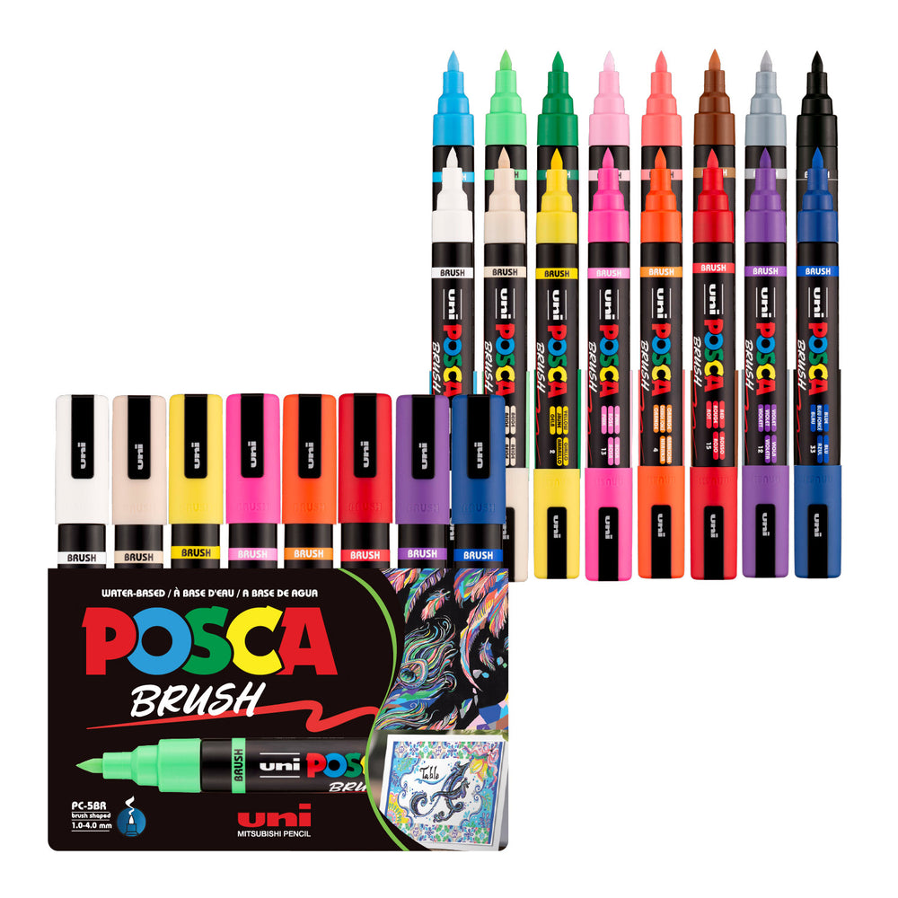 Brush 16 POSCA Acrylic Paint Marker Sets - Odd Nodd Art Supply