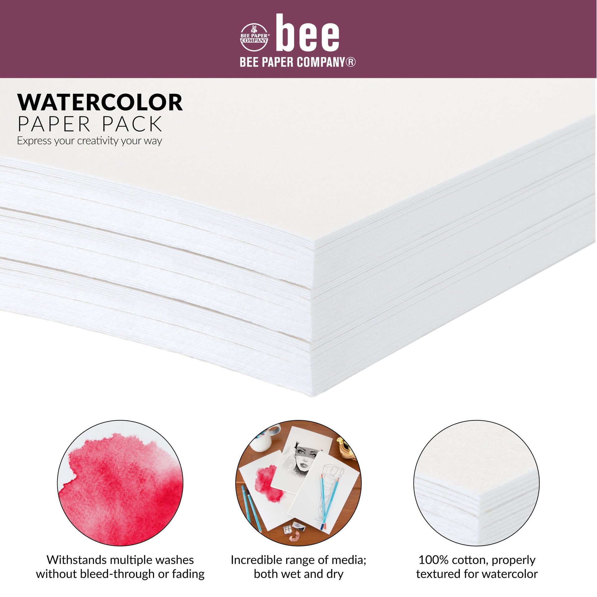 Bee 100 Watercolor Blocks