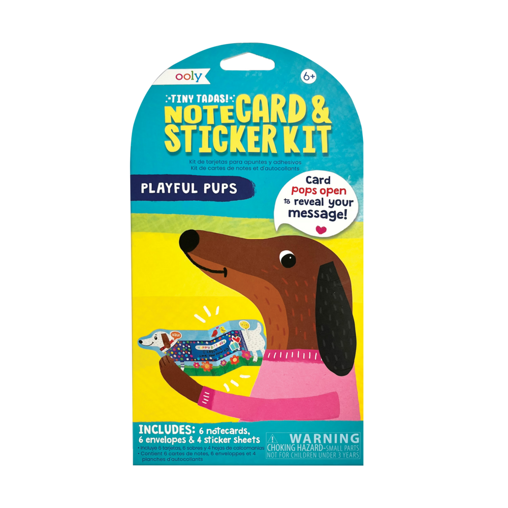 Playful Pups Tiny Tadas! Note Cards and Sticker Sets - Odd Nodd Art Supply
