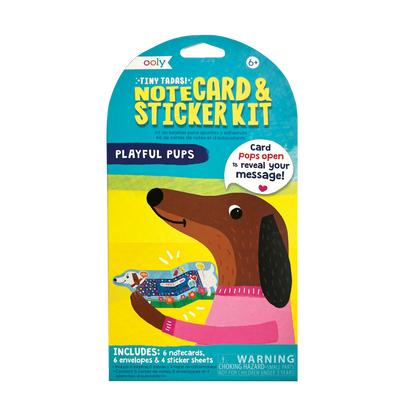Playful Pups Tiny Tadas! Note Cards and Sticker Sets - Odd Nodd Art Supply