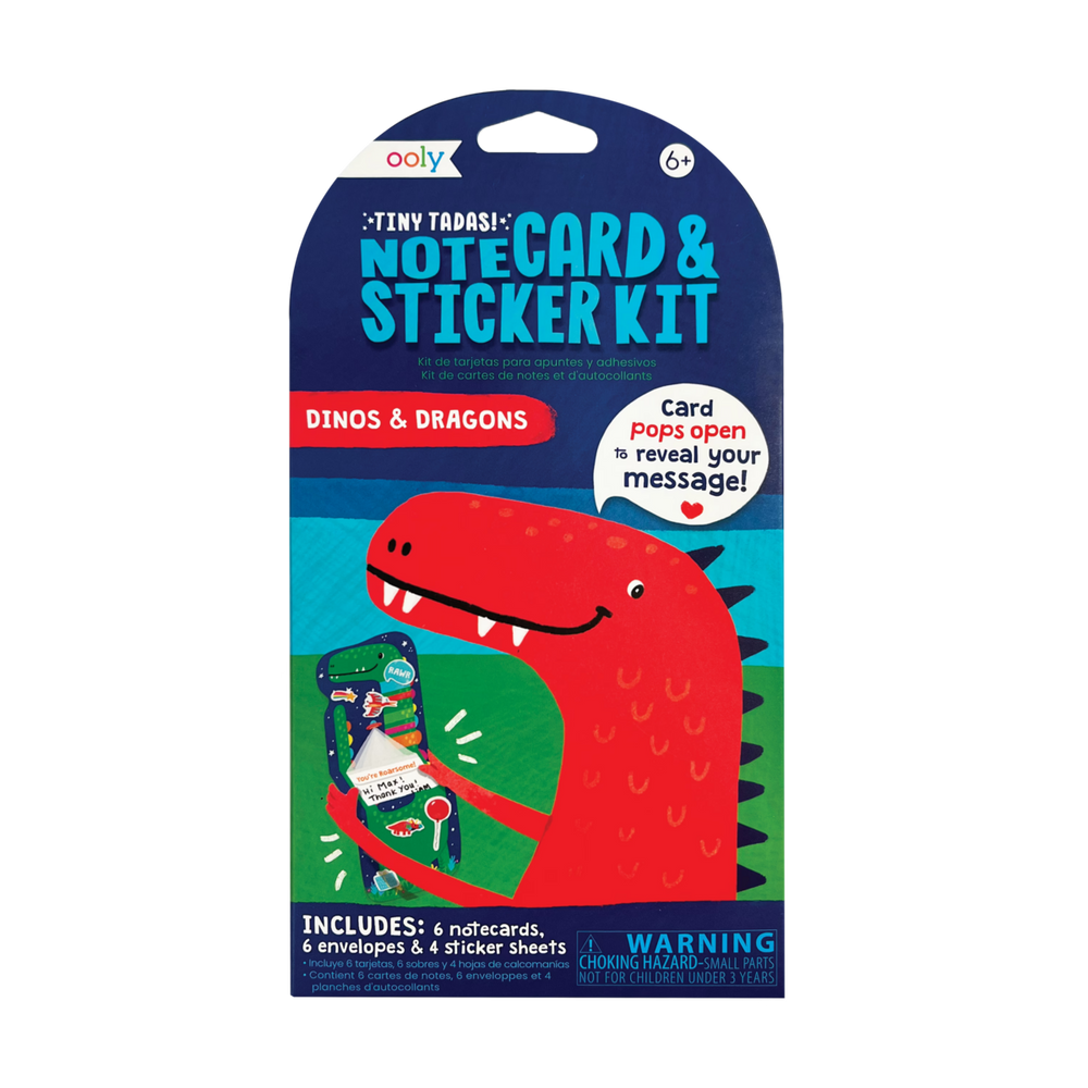 Dinos and Dragons Tiny Tadas! Note Cards and Sticker Sets - Odd Nodd Art Supply