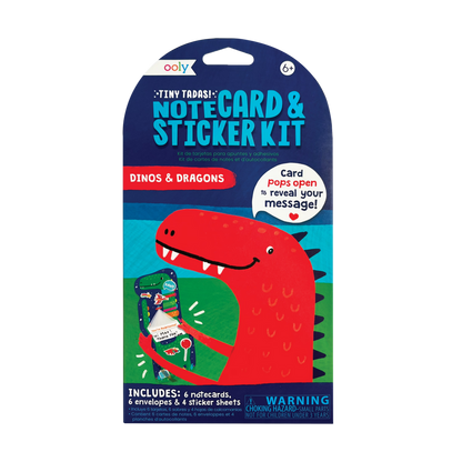 Dinos and Dragons Tiny Tadas! Note Cards and Sticker Sets - Odd Nodd Art Supply