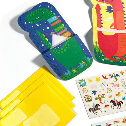 Dinos and Dragons Tiny Tadas! Note Cards and Sticker Sets - Odd Nodd Art Supply