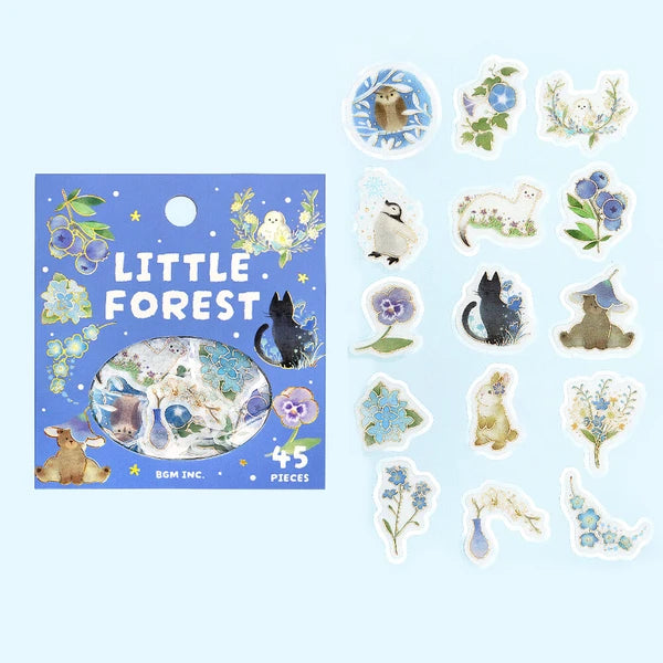 Blue LIttle Forest BGM Washi Sticker Packs - Odd Nodd Art Supply
