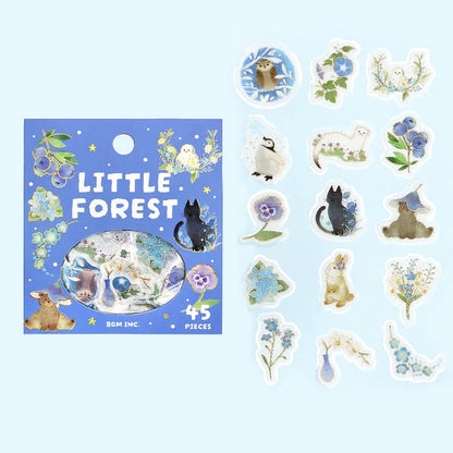 Blue LIttle Forest BGM Washi Sticker Packs - Odd Nodd Art Supply