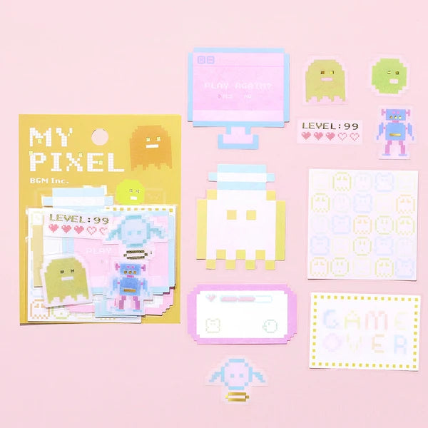 Yellow Pixel  BGM Washi Sticker Packs - Odd Nodd Art Supply