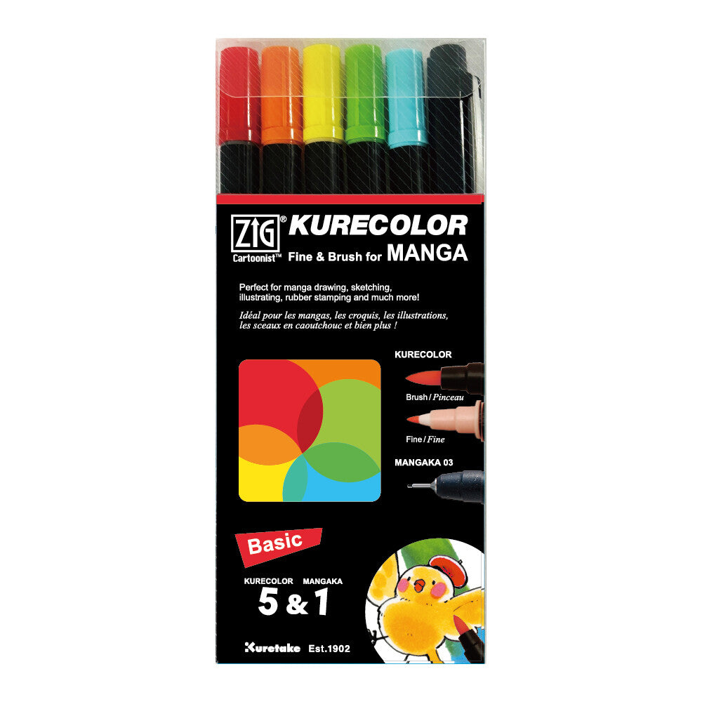 Basic Zig Kurecolor Alcohol Based Fine & Brush Markers - Odd Nodd Art Supply