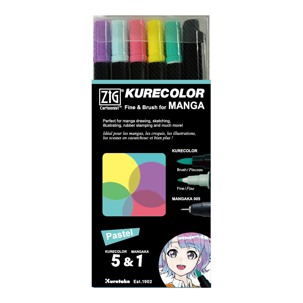 Pastel Zig Kurecolor Alcohol Based Fine & Brush Markers - Odd Nodd Art Supply