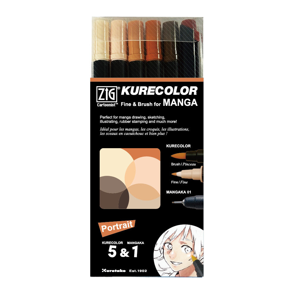 Portrait Zig Kurecolor Alcohol Based Fine & Brush Markers - Odd Nodd Art Supply