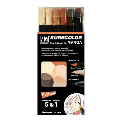 Portrait Zig Kurecolor Alcohol Based Fine & Brush Markers - Odd Nodd Art Supply