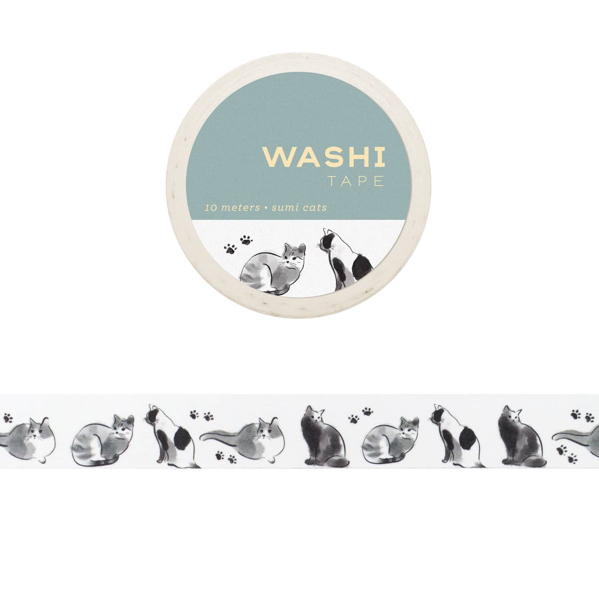 Sumi Cats Washi Masking Tape - Odd Nodd Art Supply