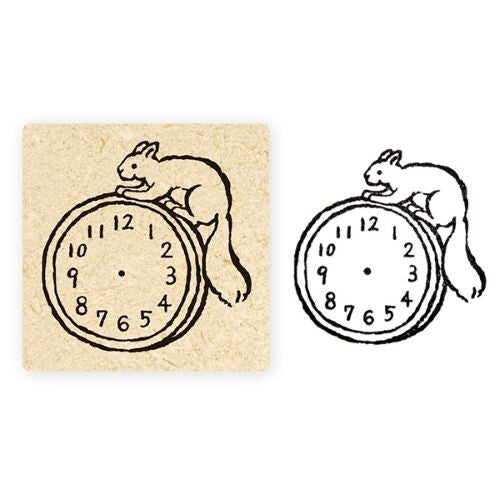 Cozyca Stamps Clock and Squirrel