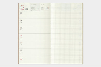 Weekly + Memo Traveler's Company 2025 Diary Refills Regular Size - Odd Nodd Art Supply