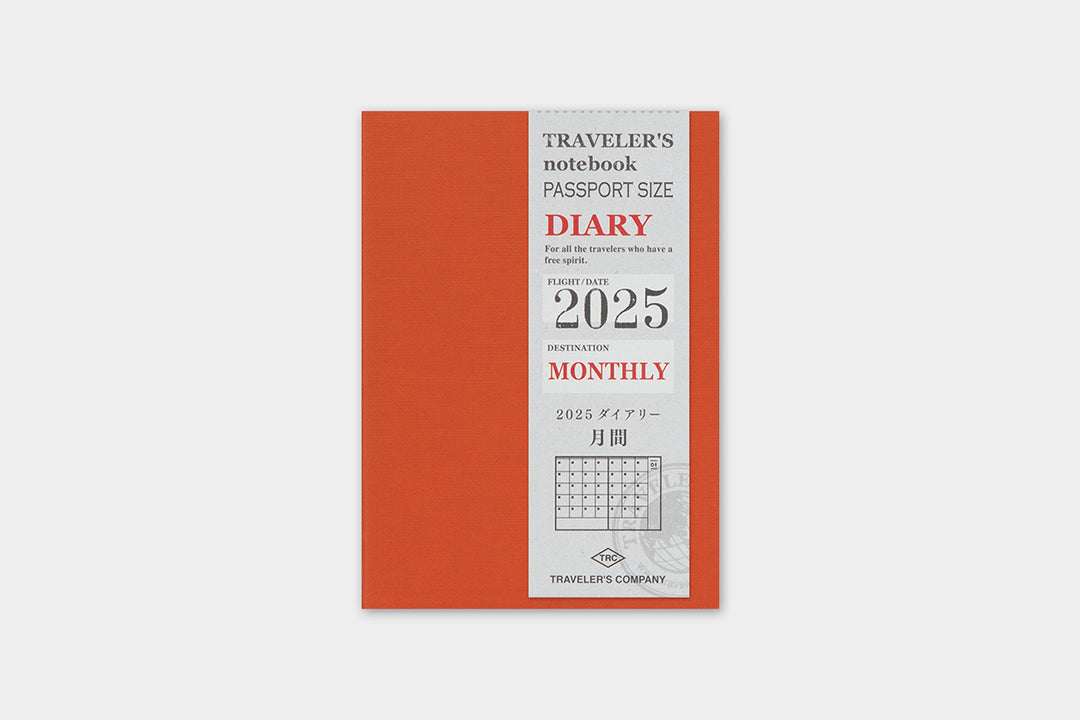 Monthly Traveler's Company 2025 Diary Refills Passport Size - Odd Nodd Art Supply