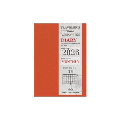Passport Monthly Traveler's Company 2026 Diary Refills Regular Size - Odd Nodd Art Supply