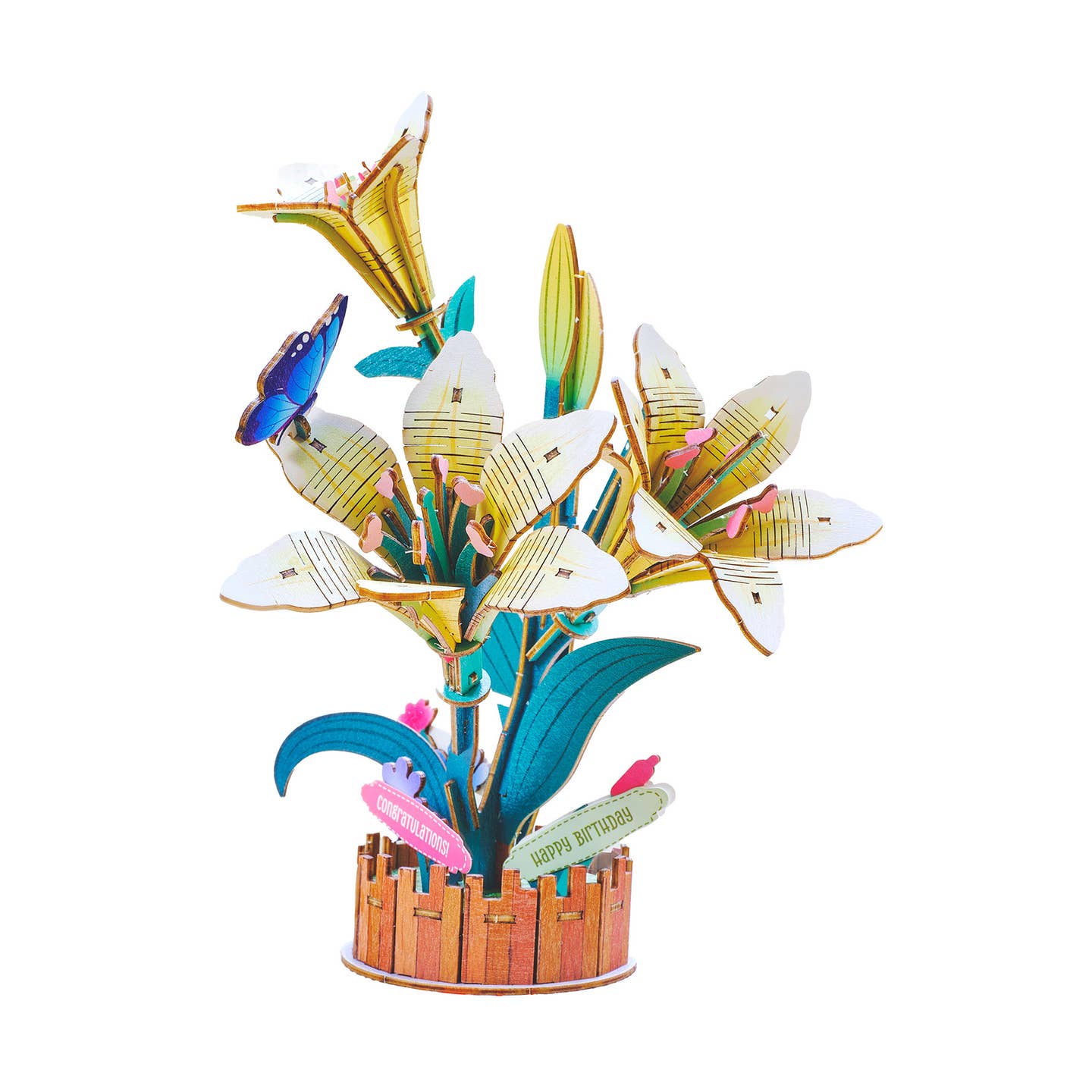 3D Wooden DIY Flower Puzzle Sets