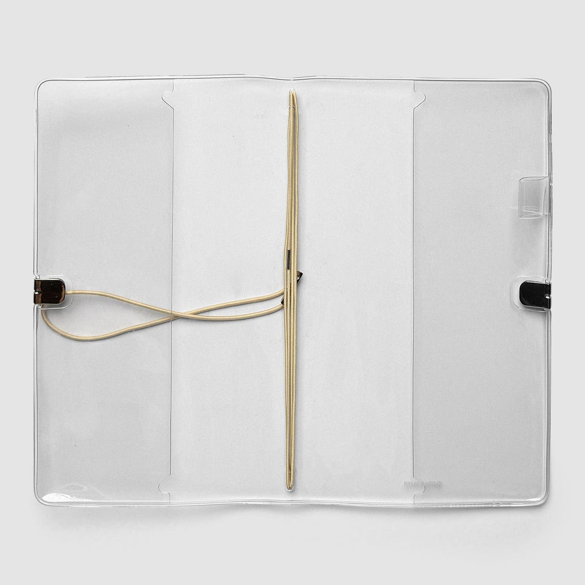Cloth & Paper's A5 Slim clear vinyl cover show laying open flat on a white background