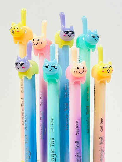 Cat Tail Colors Retractable Gel Pen