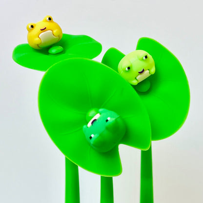 Frog Lily Lotus Leaf Wiggle Pad Gel Pen