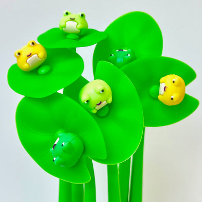 Frog Lily Lotus Leaf Wiggle Pad Gel Pen