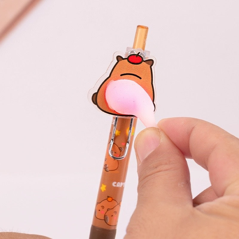 Capybara with Squishy Butt Retractable Gel Pen - Odd Nodd Art Supply