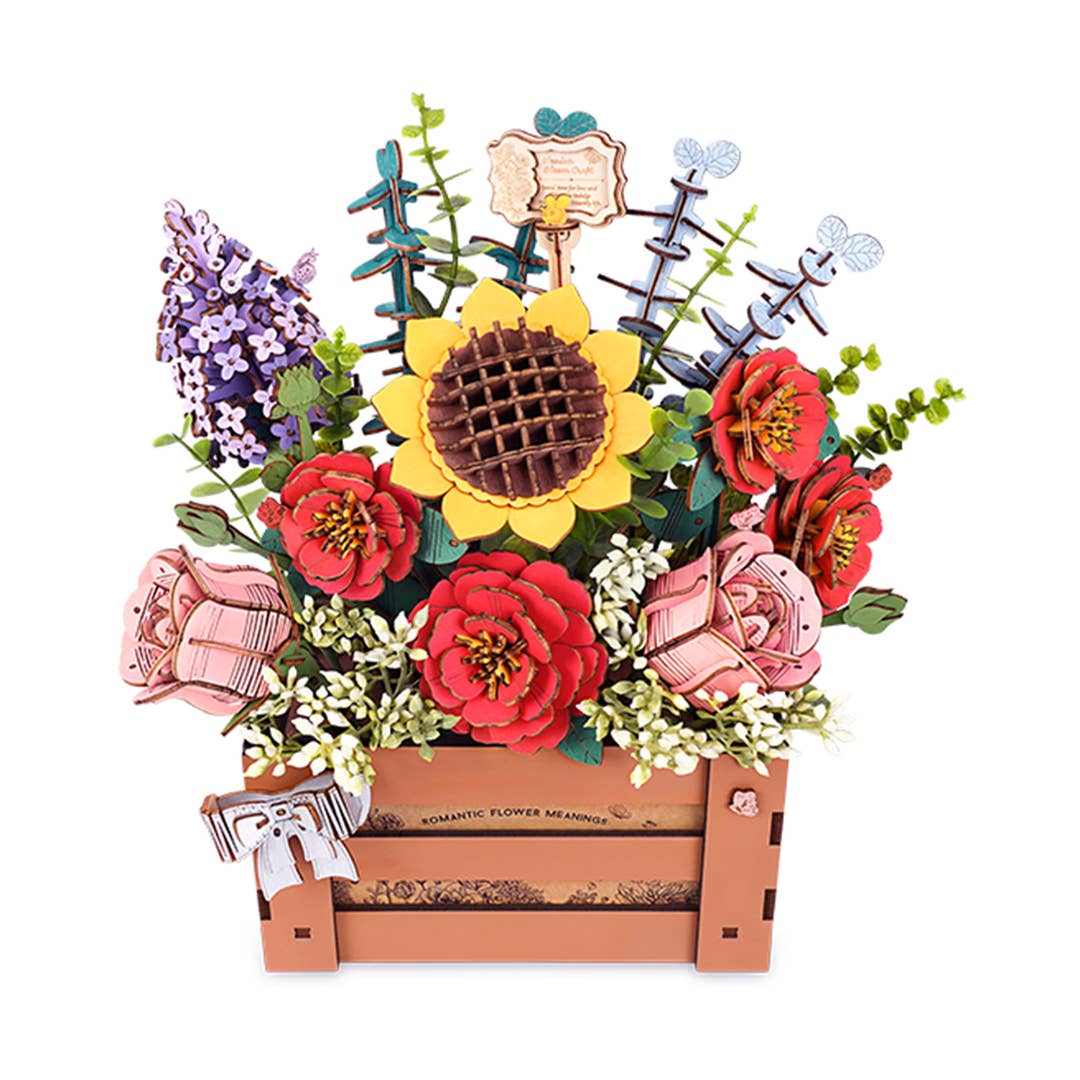3D Wooden DIY Flower Puzzle Sets