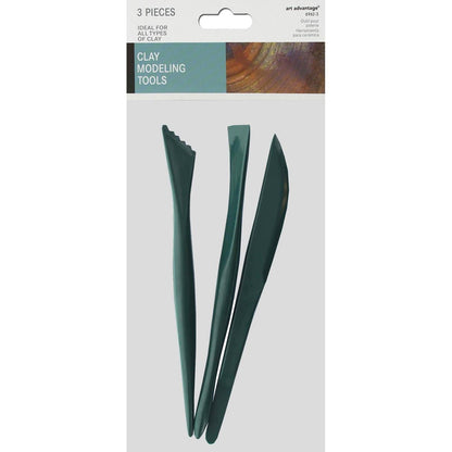 Clay Modeling Tools Plastic 3 Piece Set
