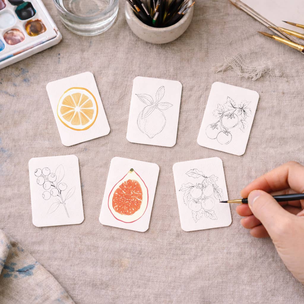 Paintable Watercolor Card Deck