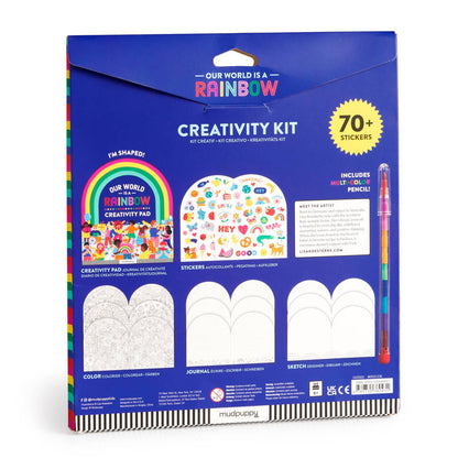 Back of packaging showing details of coloring book pages, and the multi-colored pencil tool