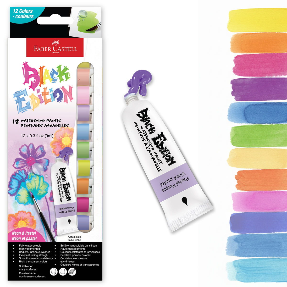 Black Edition Watercolor Liquid Paint Tubes