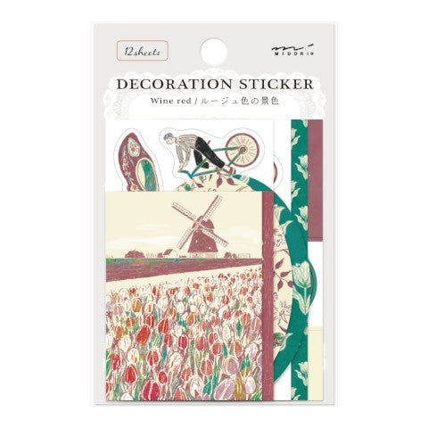 Dark Red Midori Decoration Sticker Packs - Odd Nodd Art Supply