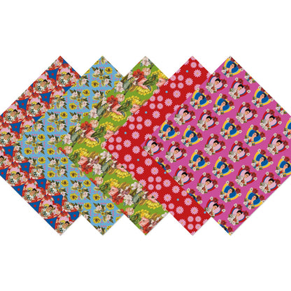 a selection of five Frida Kahlo origami papers 