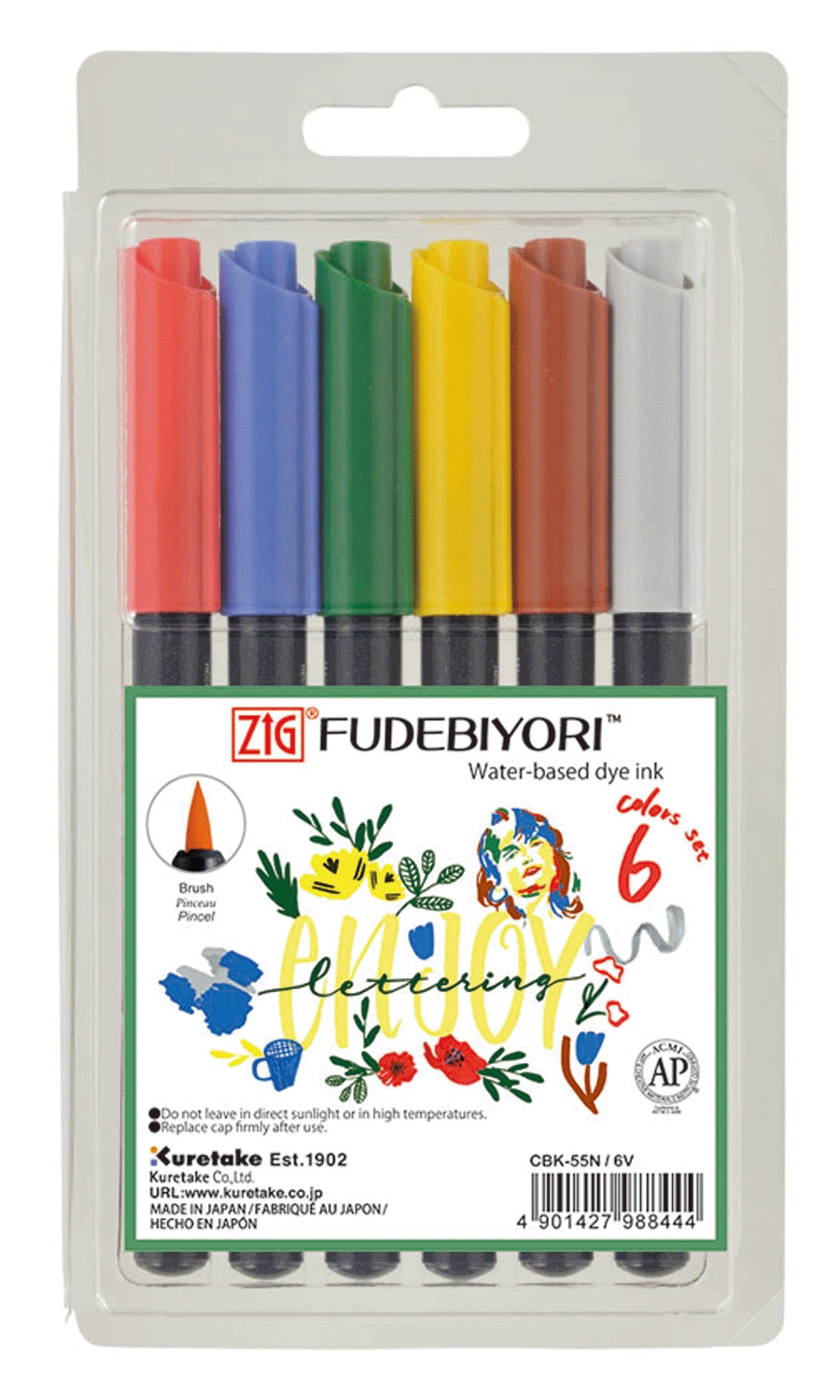 Kuretake Zig Fudebiyori brush pen set - Odd Nodd Art Supply
