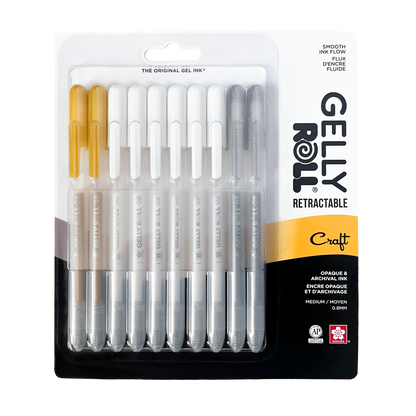 10 pack Craft Gelly Roll Retractable Pen Sets - Odd Nodd Art Supply