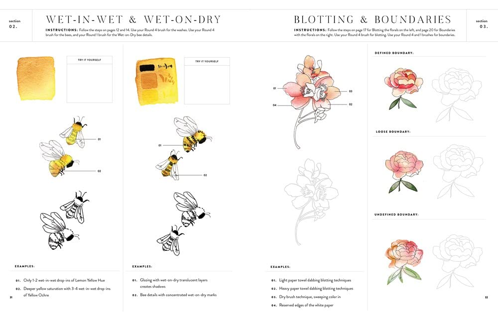 Volume 2 Watercolor Workbook: 30-Minute Beginner Botanical Projects on Premium Watercolor Paper