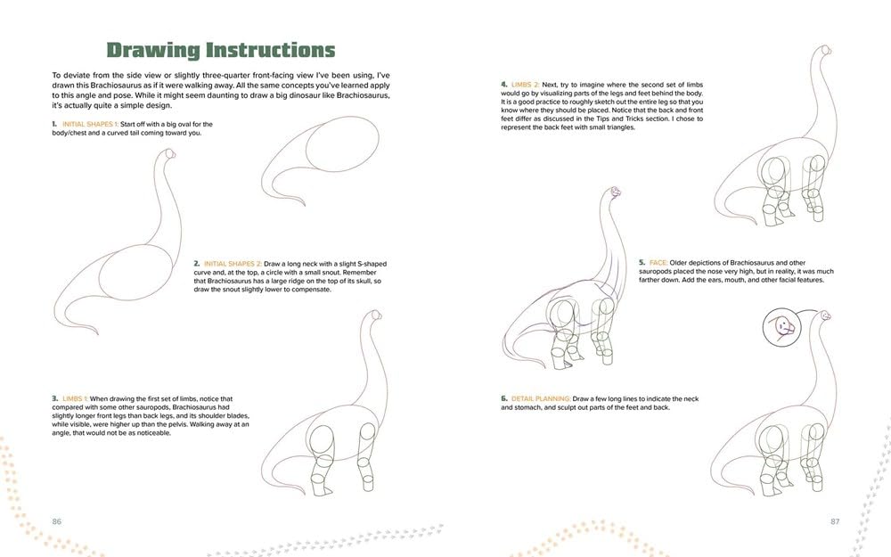 Drawing Dinosaurs: How to Draw Scientifically Accurate Prehistoric Creatures, Including T.rex, Stegosaurus, Velociraptor, Spinosaurus, and More...