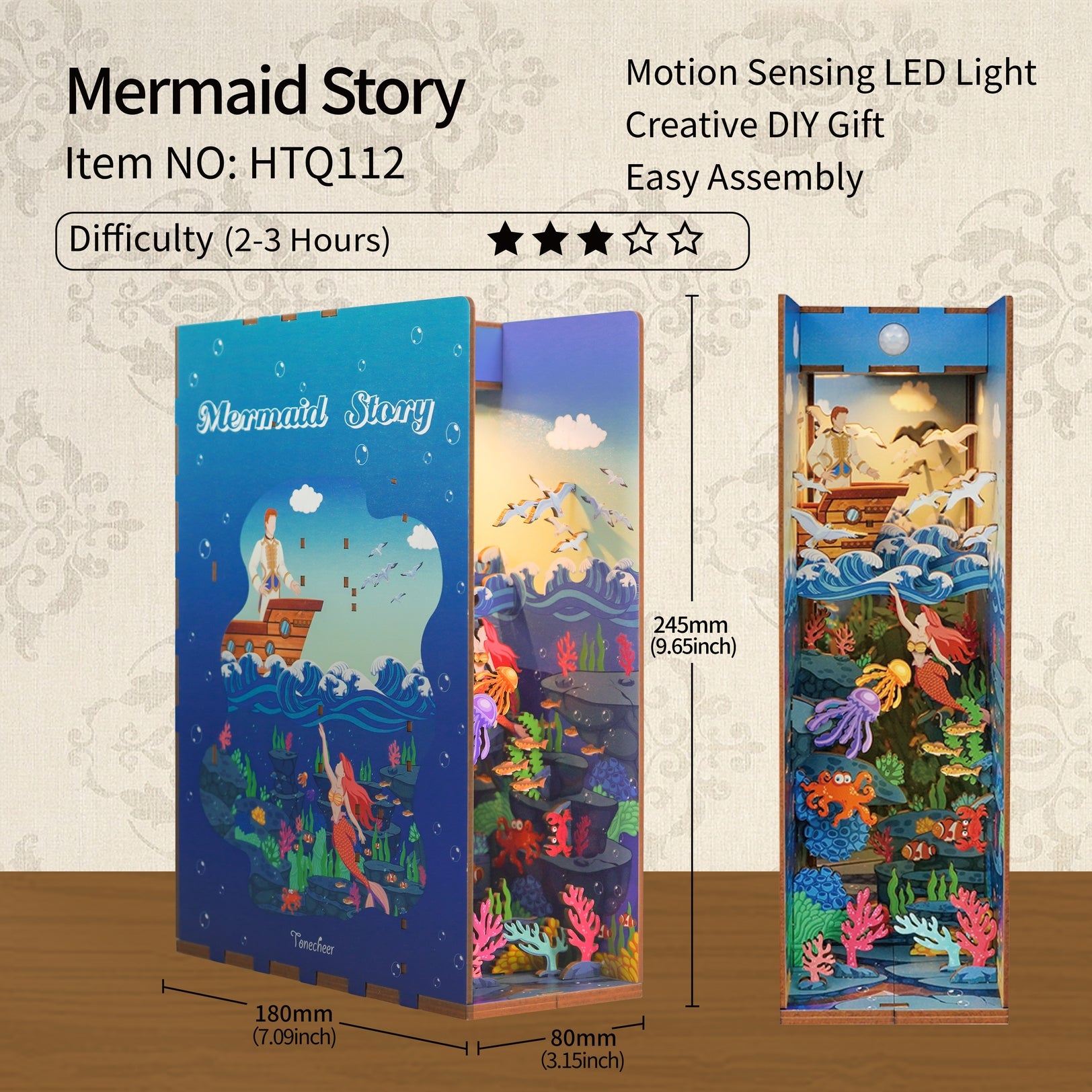 Mermaid Story DIY Miniature Book Nook Kits - Odd Nodd Art Supply