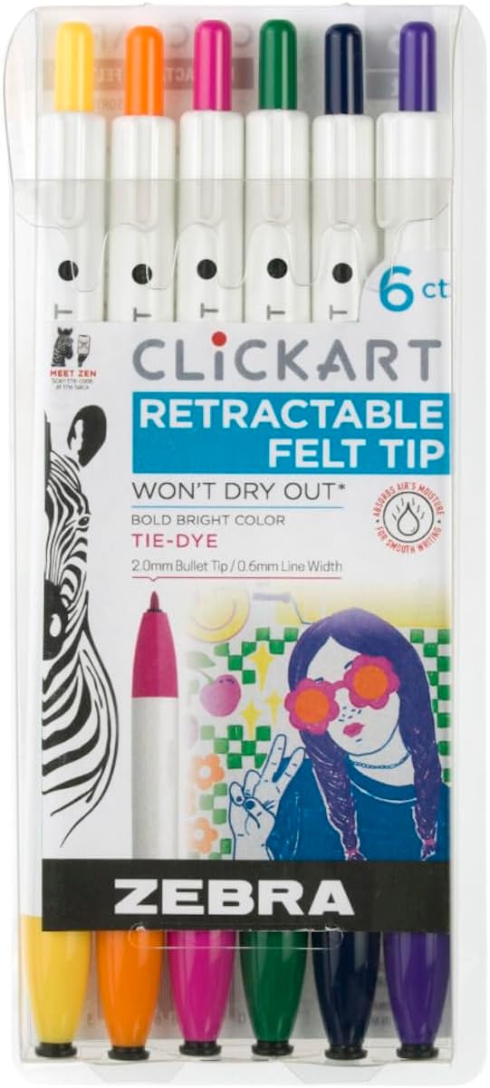 Tie-Dye ClickArt Retractable Marker Pen Sets - Odd Nodd Art Supply