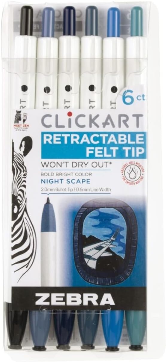 Night Scape ClickArt Retractable Marker Pen Sets