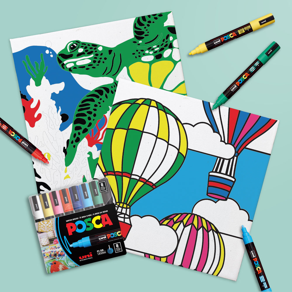 POSCA Paint-By-Number Canvas Kit including Markers - Odd Nodd Art Supply