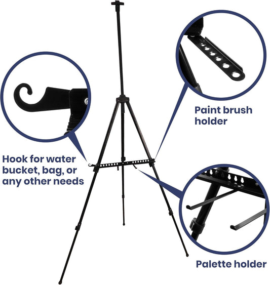 Trekker Aluminum Adjustable Art Easel with Carry Bag