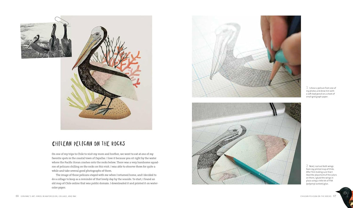Geninne's Art: Birds in Watercolor, Collage, and Ink: A field guide to art techniques and observing in the wild