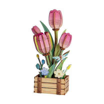 3D Wooden DIY Flower Puzzle Sets
