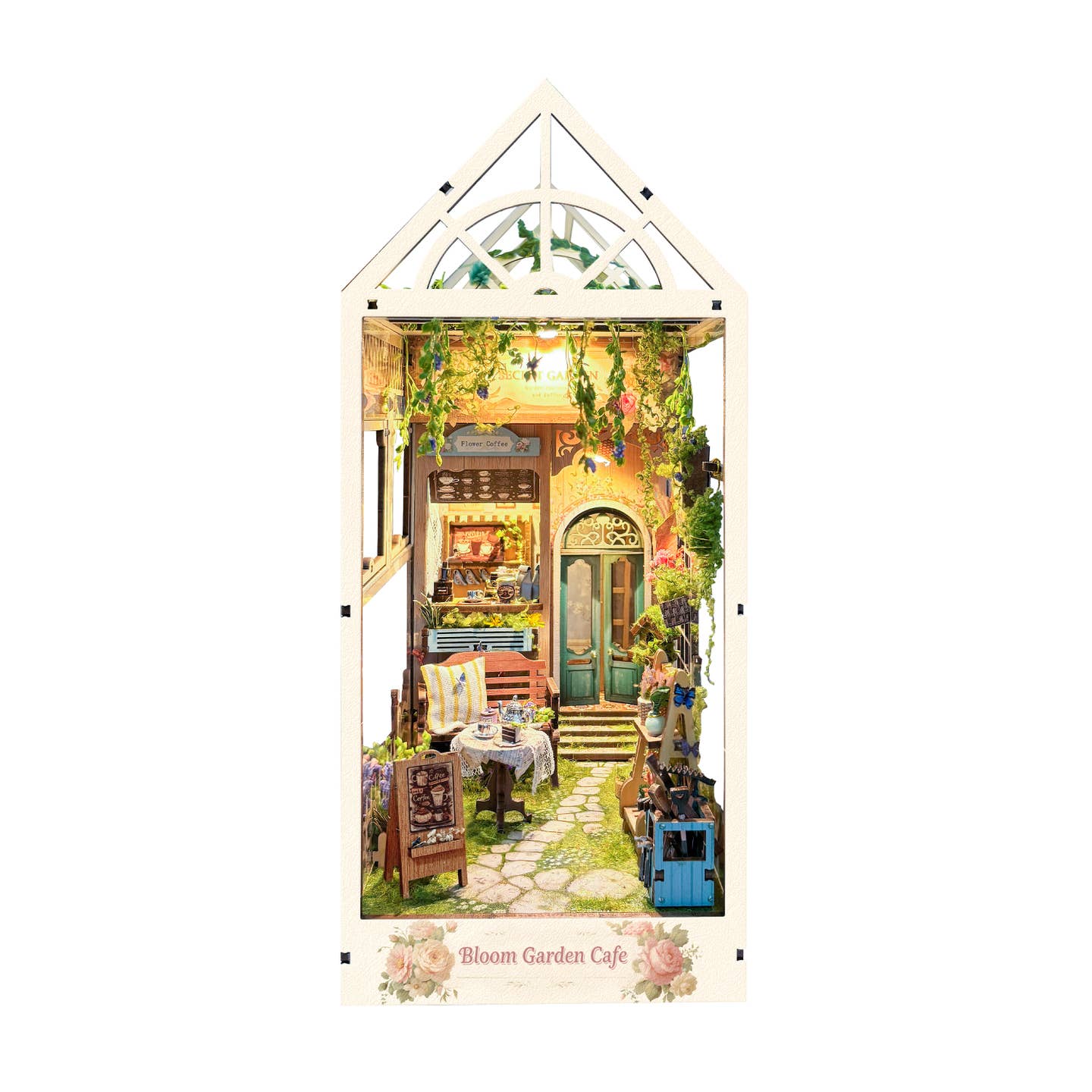 Bloom Garden Cafe book nook kit  - Odd Nodd Art Supply