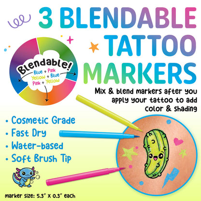 Neon Color In Temporary Tattoo Craft Kit