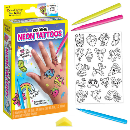 Neon Color In Temporary Tattoo Craft Kit