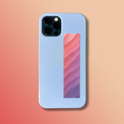 pink purple gradient zen strip on the back of a cell phone