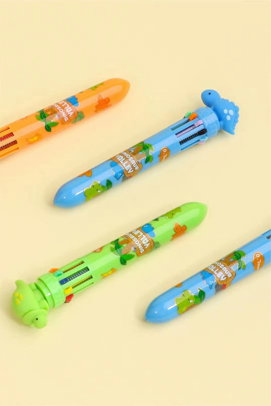 Dinosaur 10-Color Retractable Pen - Odd Nodd Art Supply