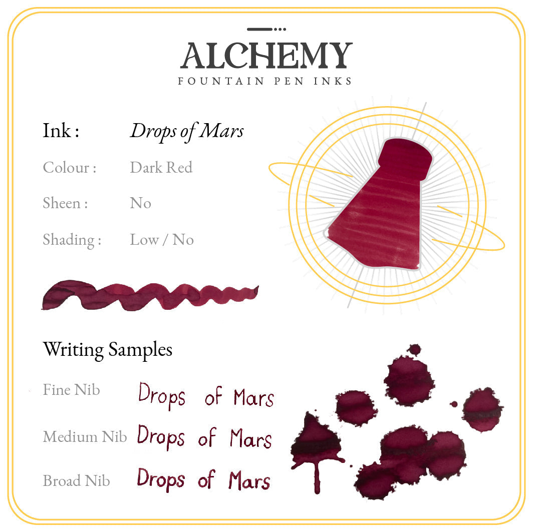 Drops of Mars Endless Alchemy Fountain Pen Inks - Odd Nodd Art Supply