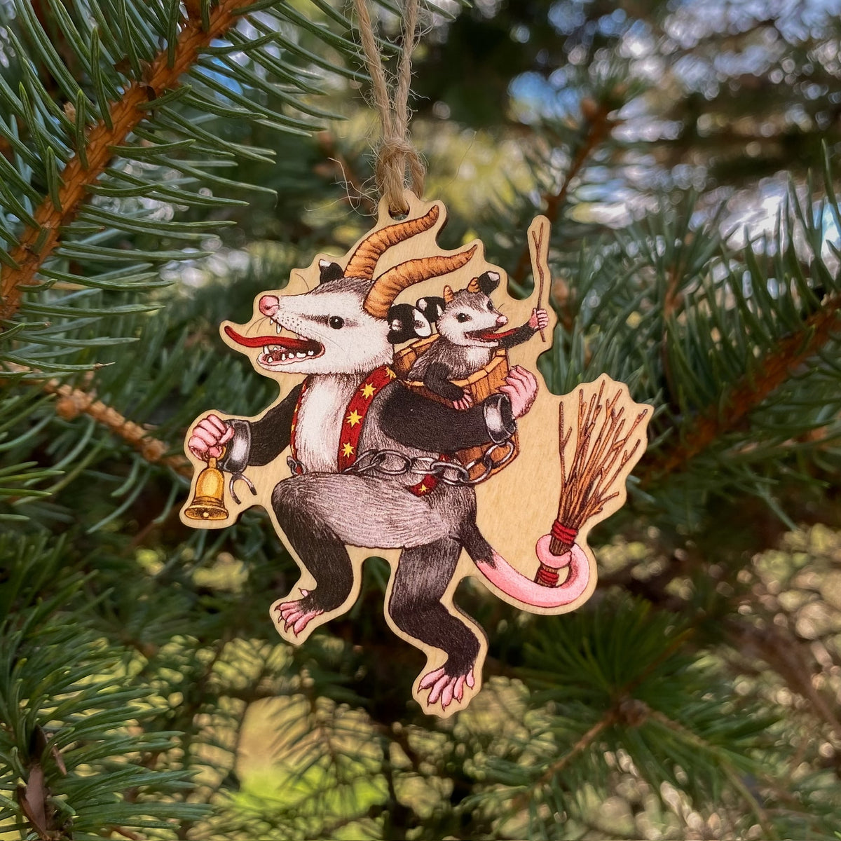 Photo of Allison Stoiser Art Krampus Opossum ornament